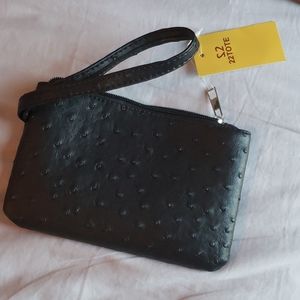 Black textured wristlet